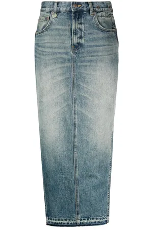 R13 Gonna denim midi