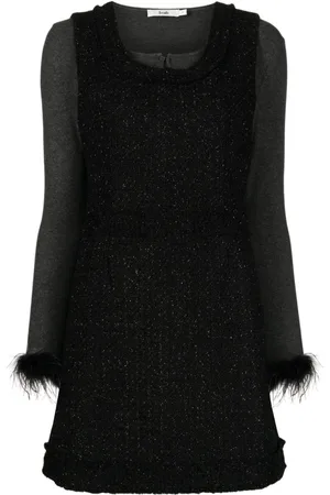 B+AB Abito corto a strati in tweed