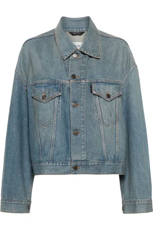 haikure Giacca denim con effetto schiarito