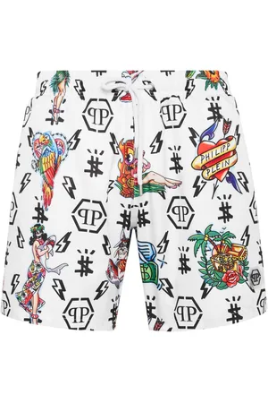 Philipp Plein Costume da bagno con stampa grafica