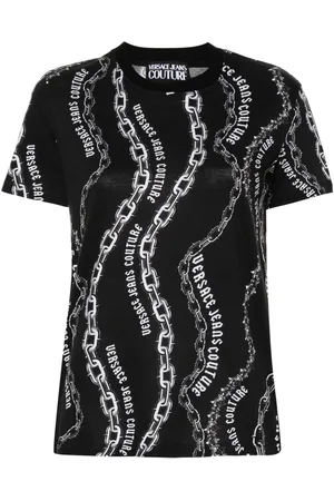 VERSACE T-shirt con stampa Chain Couture