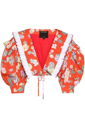 MERYLL ROGGE Top crop con colletto ampio