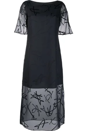 Armani Exchange Abito midi con strato semi trasparente