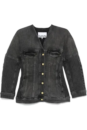 Ganni Giacca denim con effetto schiarito