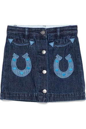 Stella McCartney Gonna denim con applicazione