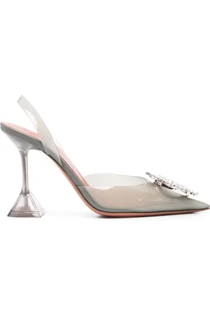 Amina Muaddi Pumps Begum Glass con cinturino 95mm