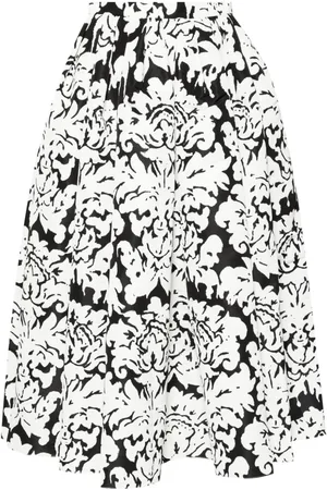Alexander McQueen Gonna midi con stampa Damask