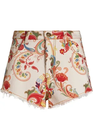 Etro Shorts denim con stampa paisley
