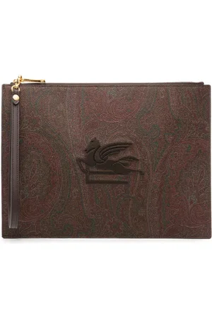 Etro Clutch con stampa paisley jacquard