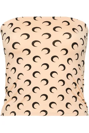 Marine Serre Top a fascia con stampa Moon