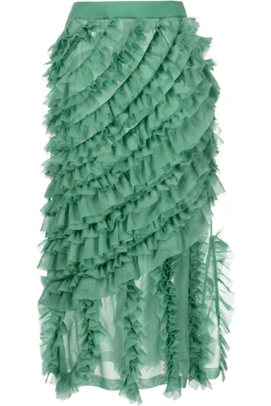 ULLA JOHNSON Gonna midi Sarafina con ruches