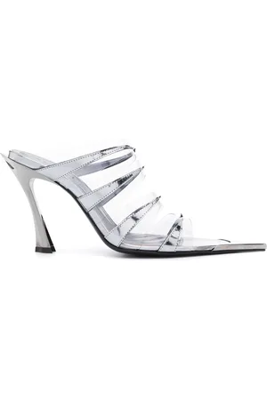 MUGLER Mules con fasce trasparenti 120mm