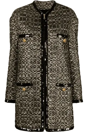 Giambattista Valli Cappotto midi in tweed lamé