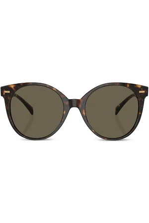 VERSACE Occhiali da sole tondi con effetto tartarugato