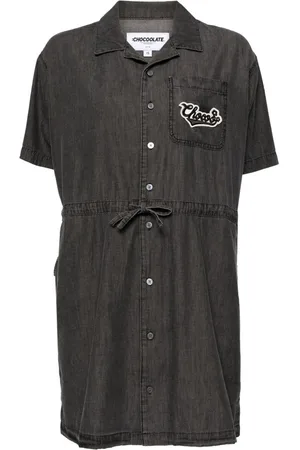 Chocoolate Chemisier denim con applicazione logo