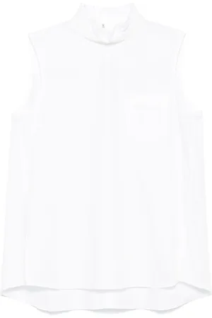 SACAI Blusa con collo rialzato e abbottonatura sul retro