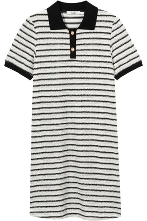 B+AB Abito corto a righe in stile polo