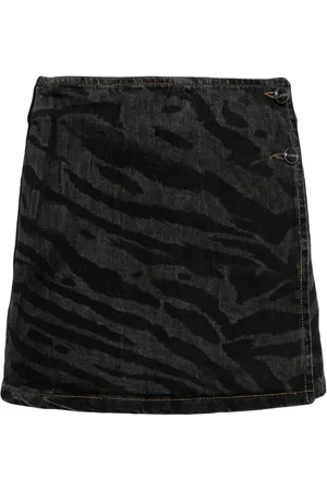 Ganni Minigonna denim con stampa