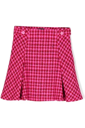 VERSACE Gonna a quadri in tweed