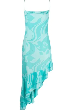 Etro Abito midi asimmetrico a fiori