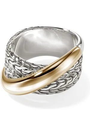 John Hardy Anello JH Essential Crossover in oro giallo 14kt