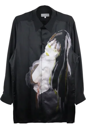 YOHJI YAMAMOTO Camicia con stampa illustrazione