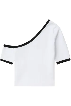 JUUN.J Top monospalla con bordo a contrasto