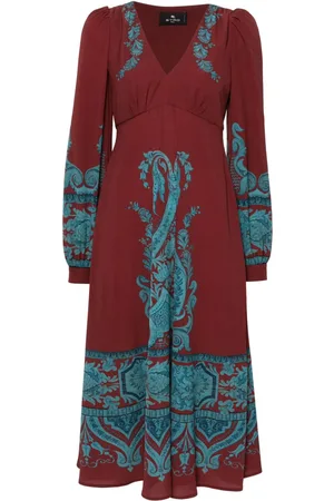 Etro Abito midi con stampa paisley
