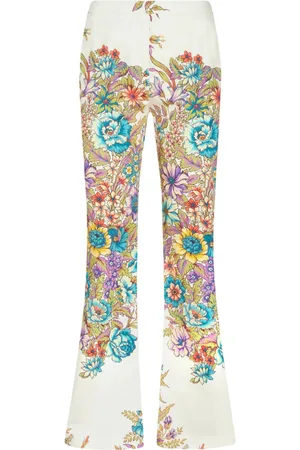 Etro Pantaloni svasati a fiori