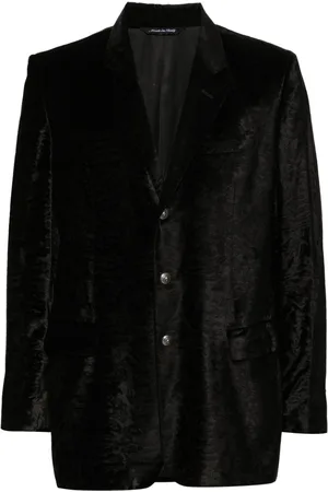 VERSACE 2000s notched lapels jacquard-pattern blazer