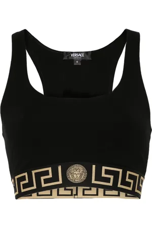 VERSACE Top corto con bordo Greca