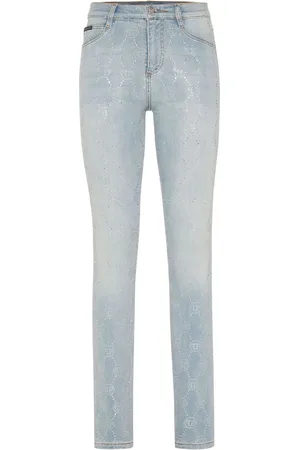 Philipp Plein Jeggings a vita alta con monogramma