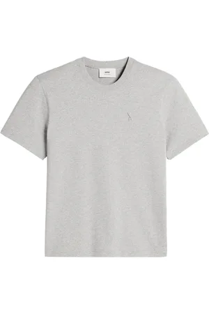 Ami T-shirt con girocollo a coste e logo