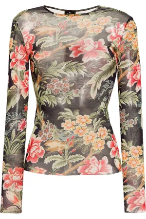 Etro Top semi trasparente a fiori