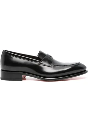 santoni Mocassini penny in pelle