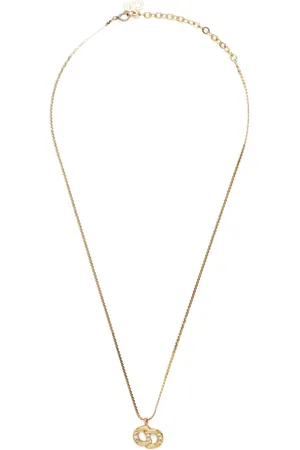 Dior Collana con logo CD di strass