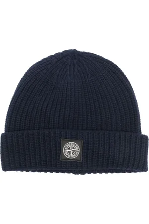 Stone Island Berretto a coste con applicazione