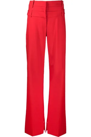 DAVID KOMA Double-waistband wide-leg trousers
