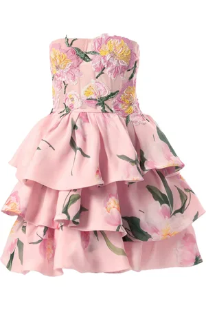Carolina Herrera Abito corto a fiori con ruches