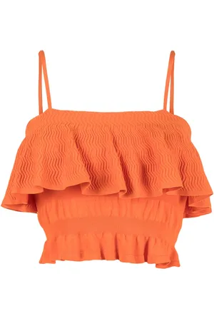 Solid Top bikini con motivo a zigzag The Kaia