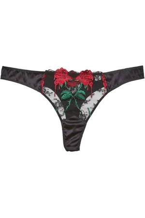 FLEUR DU MAL Perizoma Vampire Rose con ricamo