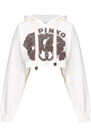Pinko Felpa Y2K Cards crop con cappuccio