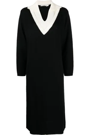 B+AB Abito midi con scollo a V