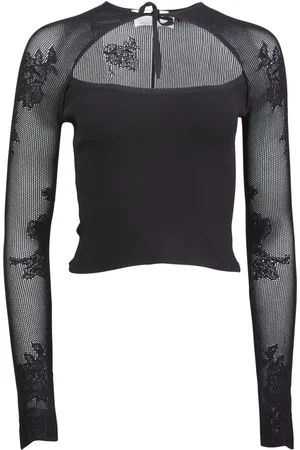 FLEUR DU MAL Top con maglia pointelle