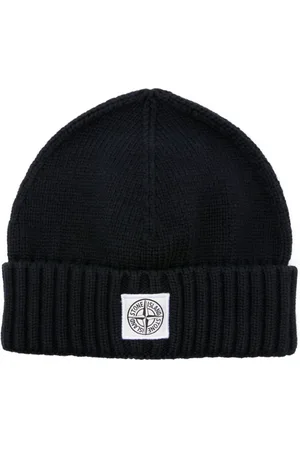Stone Island Berretto a coste con applicazione