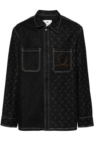 Marine Serre Giacca-camicia Moon-laser denim