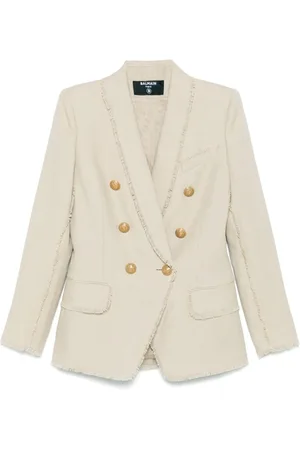 Balmain Blazer con bordi sfrangiati