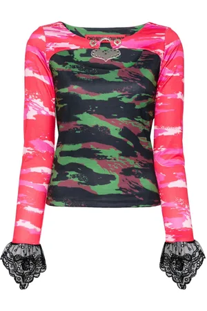 Chopova Lowena Top in jersey con motivo camouflage
