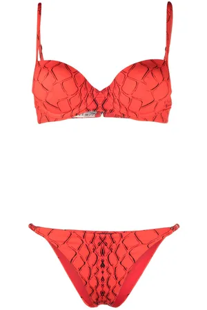 Noire Swimwear Bikini con stampa astratta