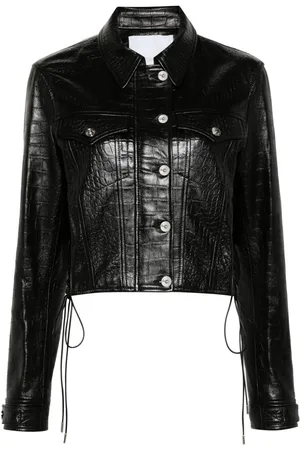 Paco rabanne Bomber effetto coccodrillo goffrato